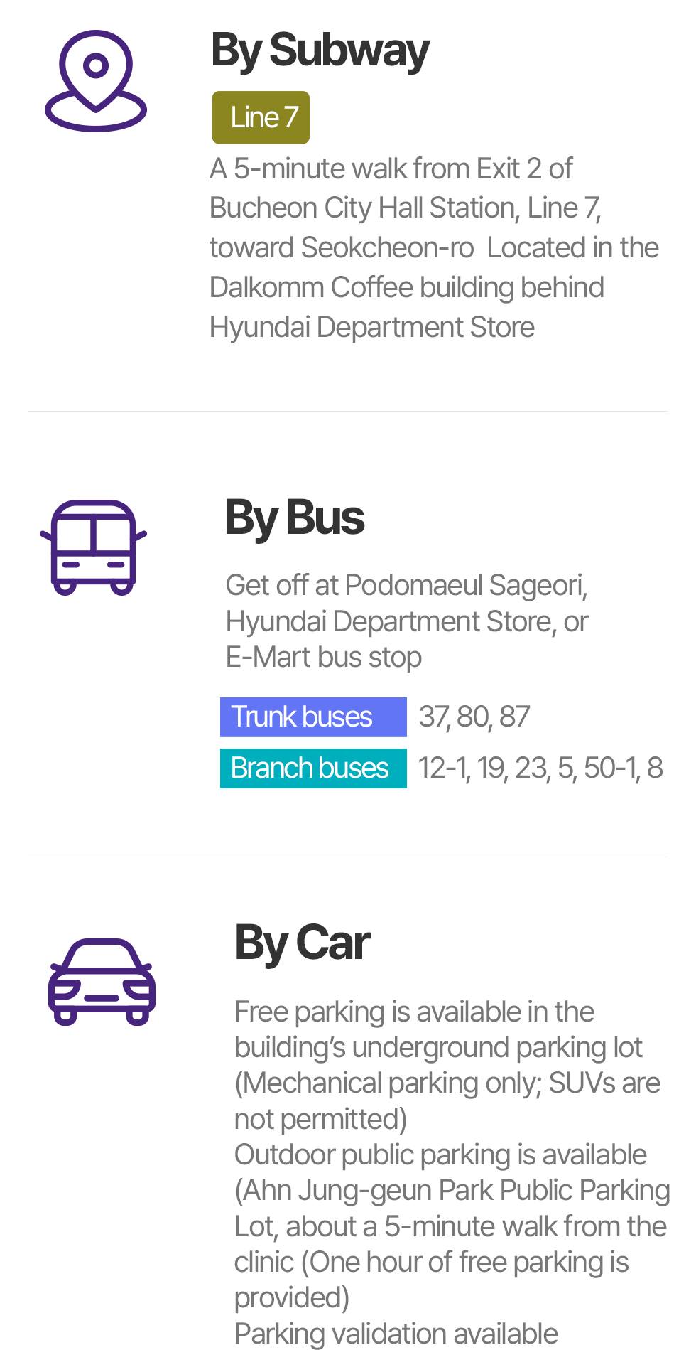 Directions by subway, bus and car to New York Smile Dental Clinic